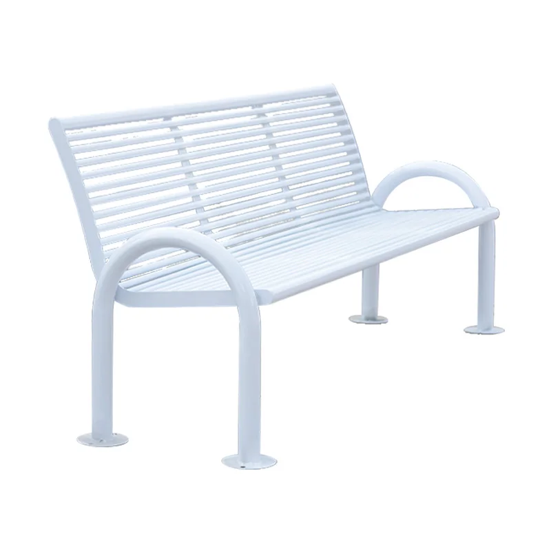 Cheap Garden Metal Leisure White Outdoor Comfort Benches Public Park Bench For Sale