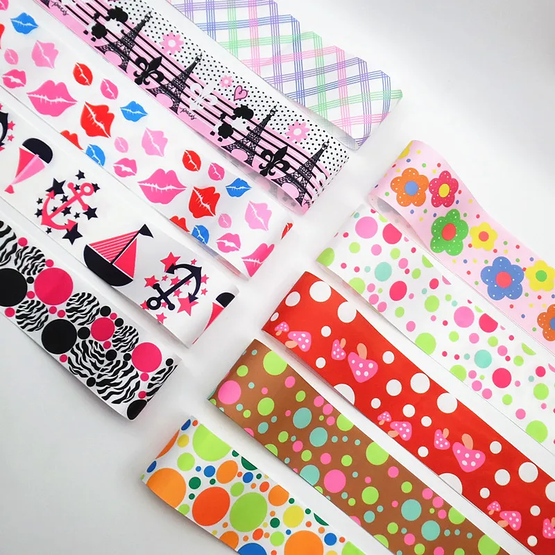 Factory Custom Printed Grosgrain Ribbon  Webbing Satin Bows Digital Printing Ribbon