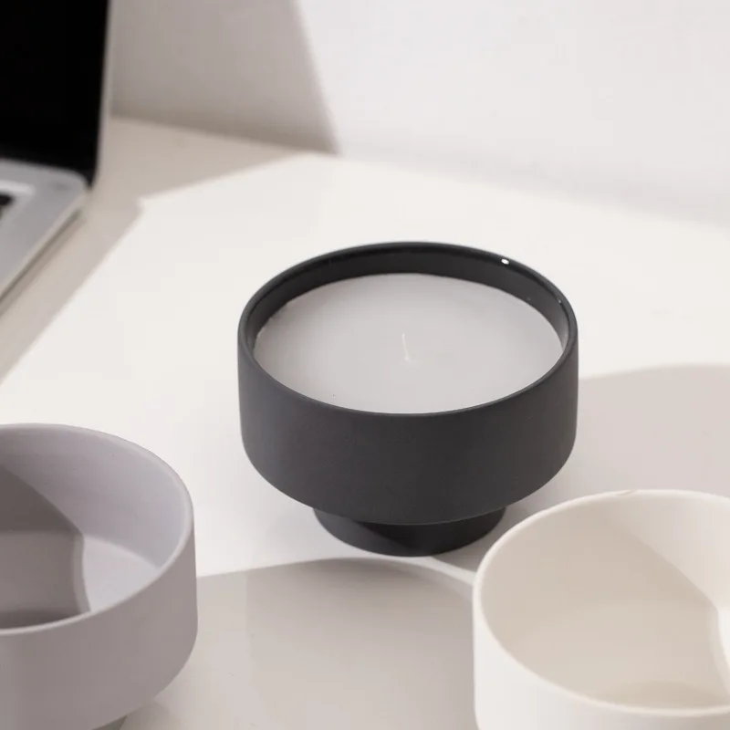 Wholesale Luxury Unique Candle Vessels Ceramic Candle Jar Ceramic