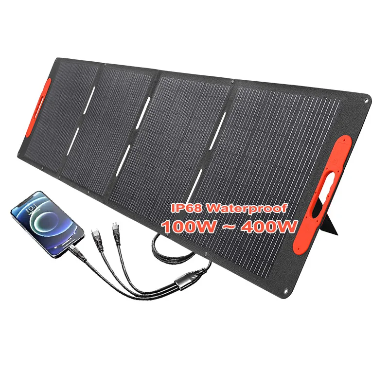 Portable 200W Foldable Solar Panel Durable Waterproof IP68 for Outdoor Camping