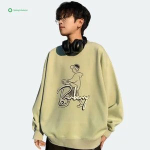 Factory Custom Teenager Regular Fit Knitted Breathable Polyester Cotton Pullover Sweatshirts Solid Good Quality Spring Casual