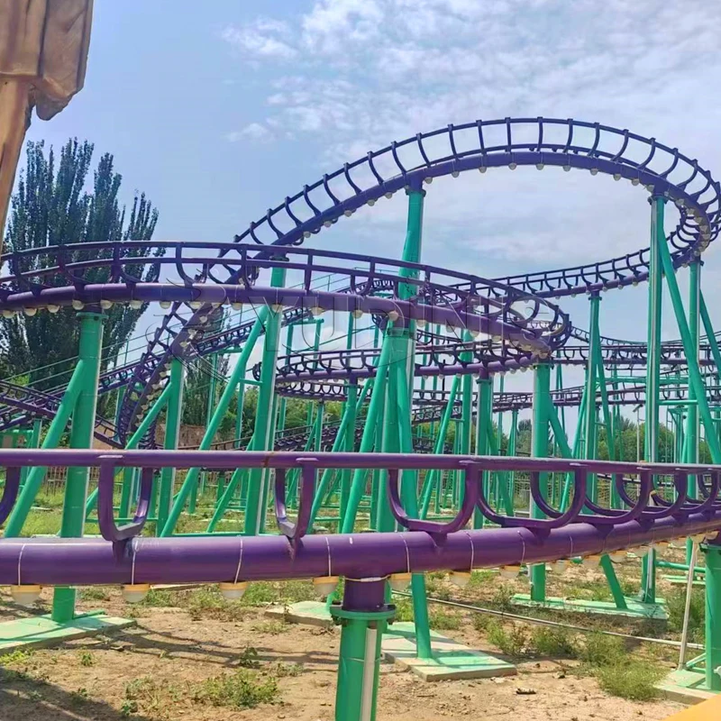High Quality Factory Price 10 Seats Small Roller Coster Kids and Adults Amusement Fair Attraction Crazy Mouse Roller Coaster
