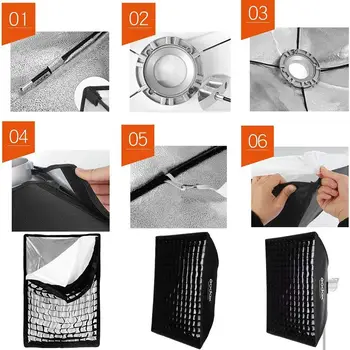 GODOX 60x90cm 60x60cm 70x100cm 90x90cm 80x120cm Softbox 30x120cm Softbox Bowens Mount Softbox with Grid detail image