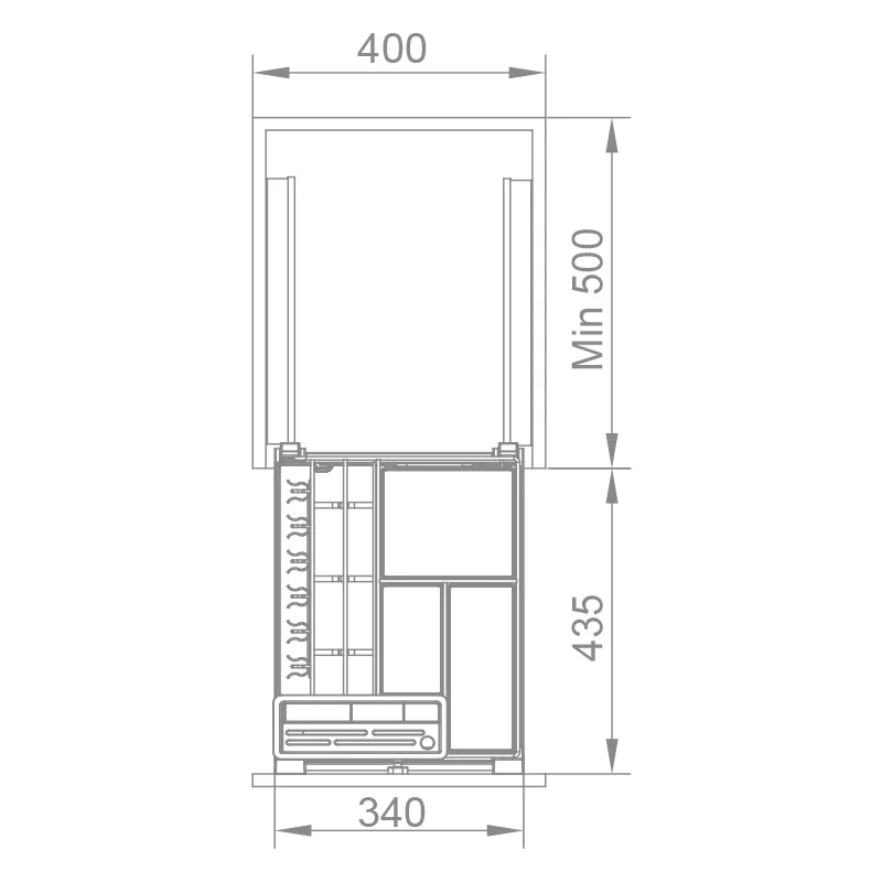 Stackable Organizer Kitchen Drawer Sliding Basket Pull