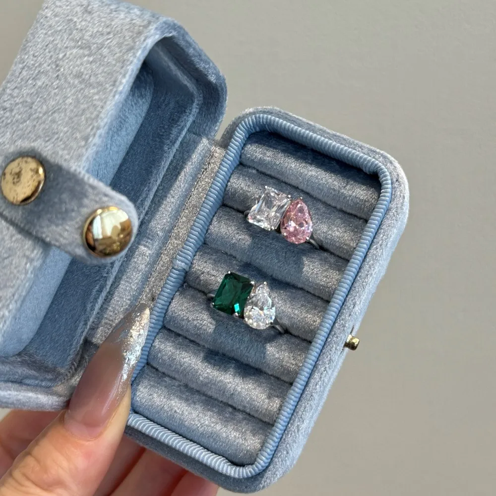 KAKODIY Luxury Emerald and Pink 5A Zircon Daily 925 Sterling Silver Women's Wedding Ring detail 6