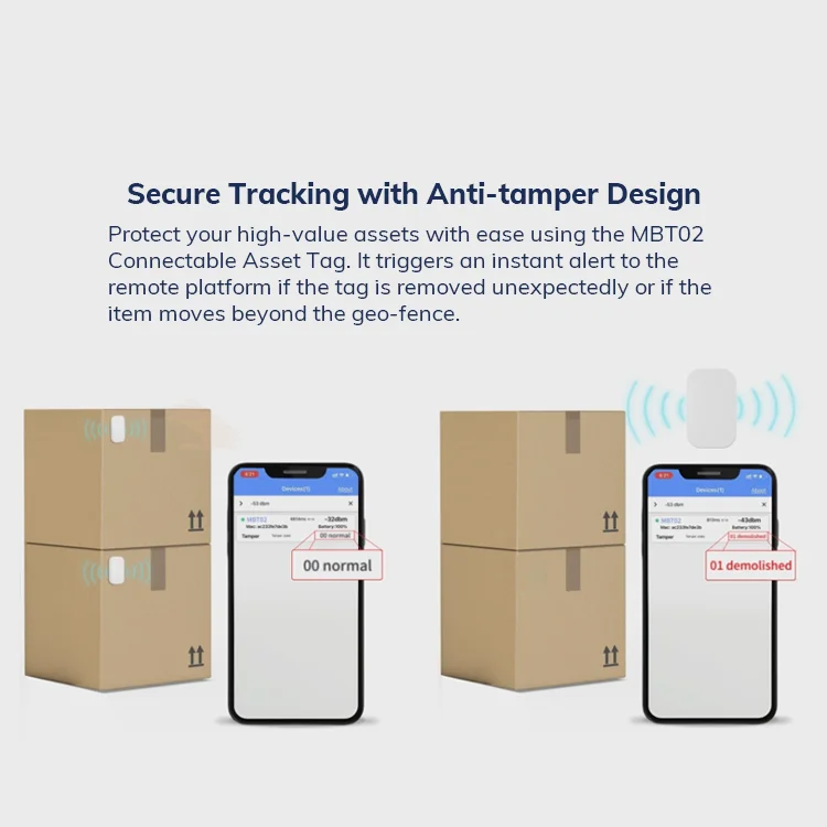 Minew New Bluetooth Smart Tamper Alarm Beacon BLE Asset Tag MBT02 Batch Configuration Remotely Asset Tracking System