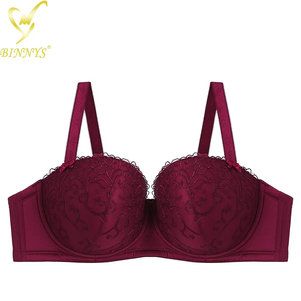 BINNYS Breathable Solid Color Plus Size Underwire Womens F Cup Big Size Bra Set