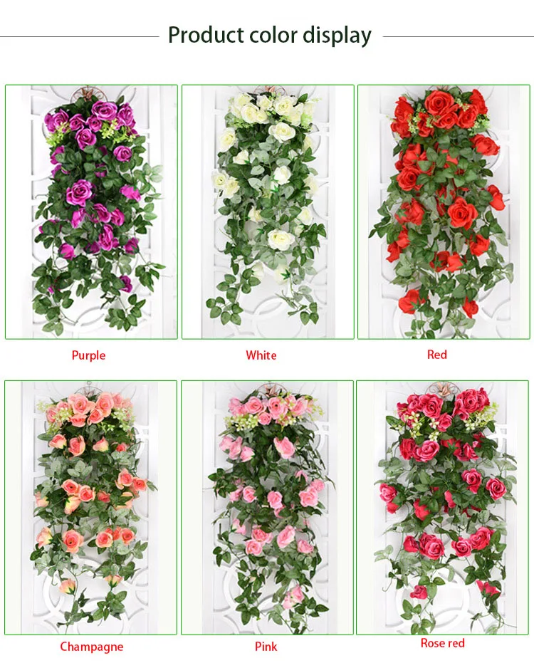 Wholesale Artificial Flowers Hanging Rose Plants Artificial Hanging