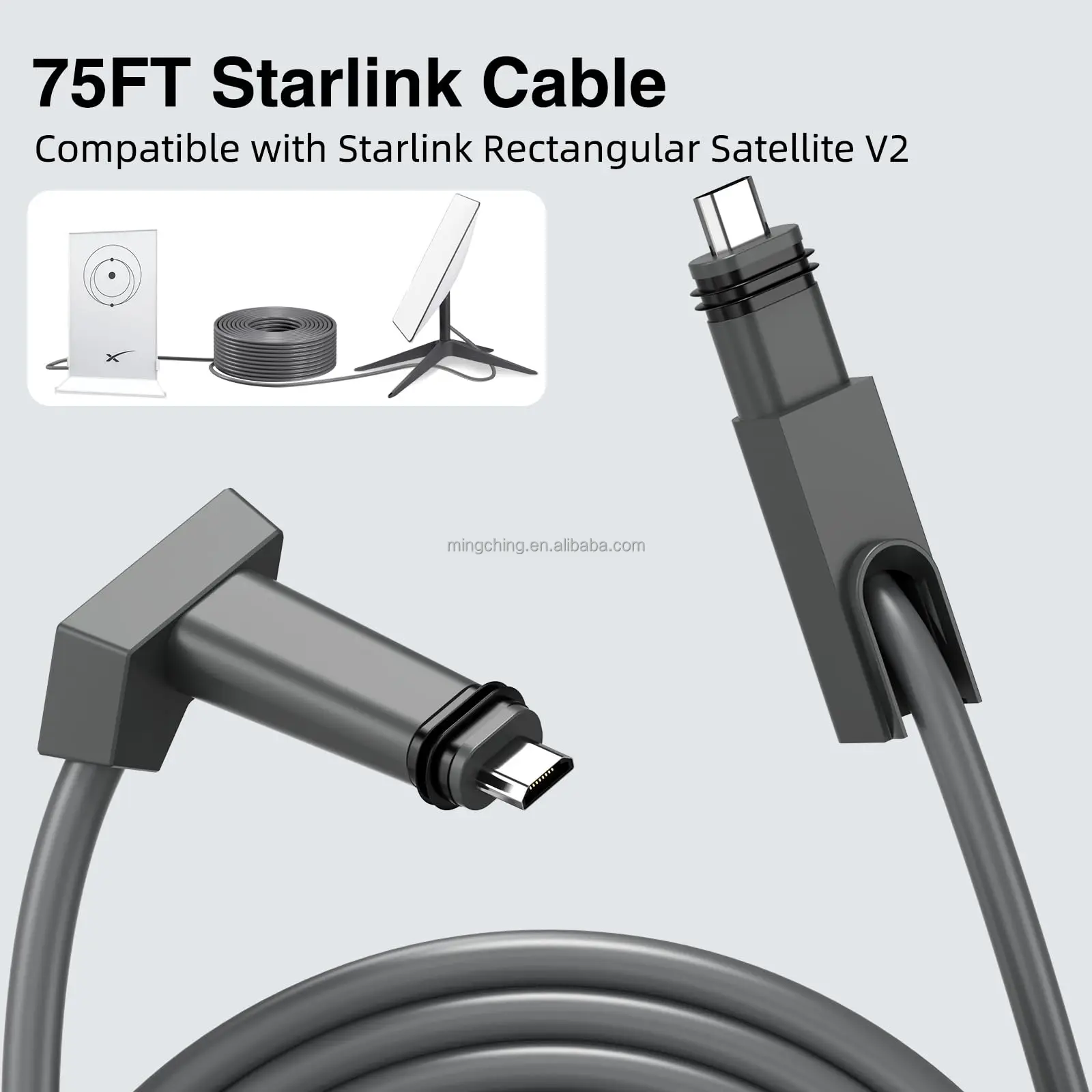 product starlink 75ft cable for starlink rectangular satellite v2 replacement cable cord-1
