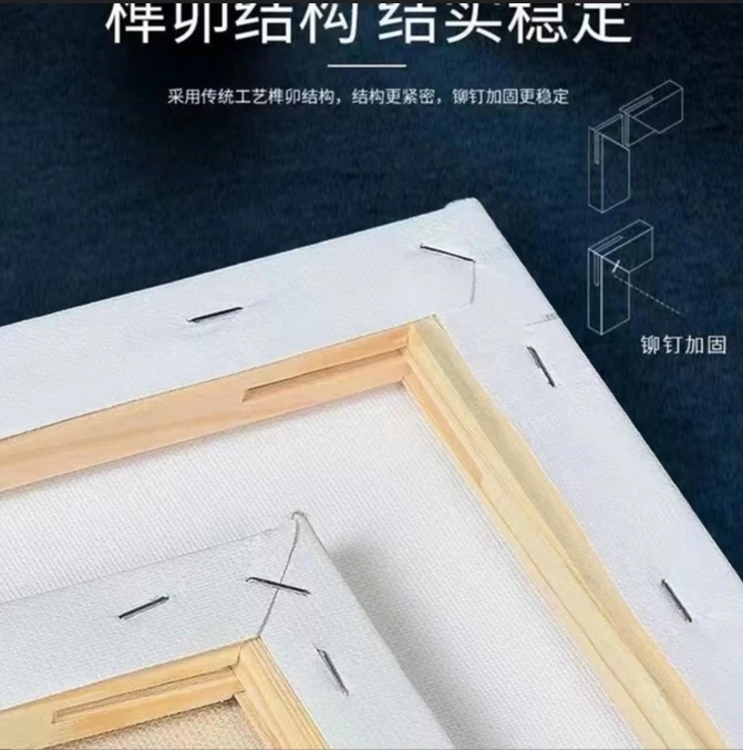 Custom Size 100% Cotton Stretched Canvas Board with Wood Frame for Oil Painting - Matte Finish White 380g Thickness