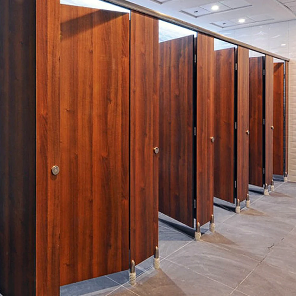 Factory Price High Quality HPL Ceiling Hung Bathroom Room Stall Wall Dividers Toilet Partitions With Stainless Hardware