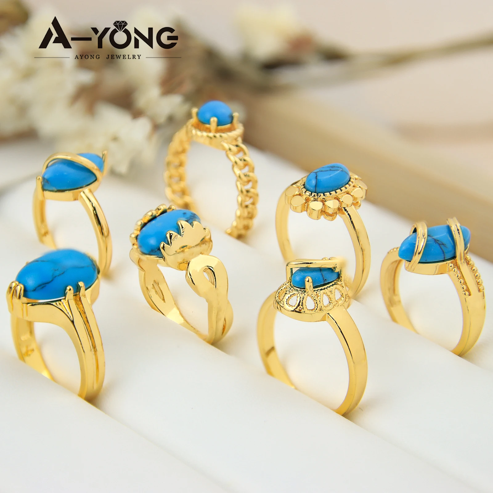 Brass Rings Gold Plated Brass Jewelry Wholesale Ayong Fashion