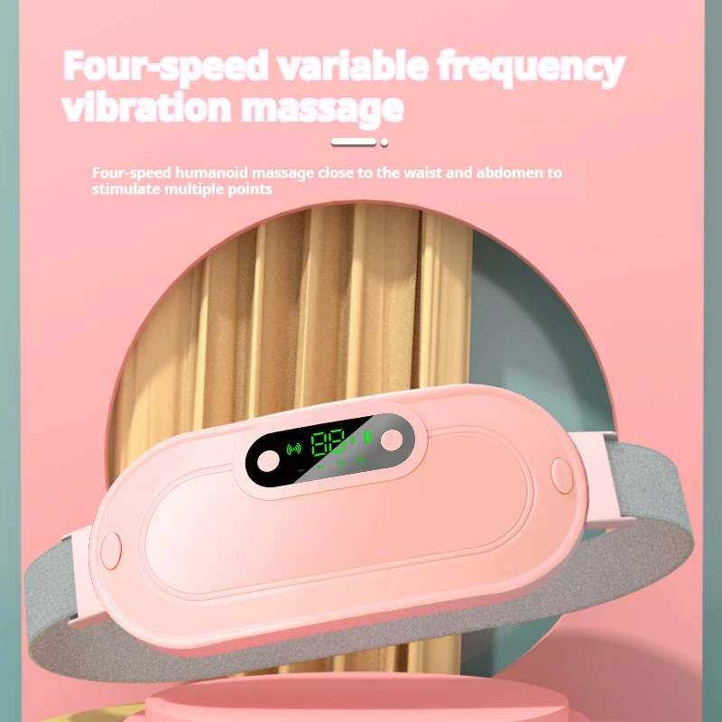New Arrival Menstrual Heating Pad Portable Cordless Period Pain Relief Body Belt Hot Compress Cramps Vibration Massage Product