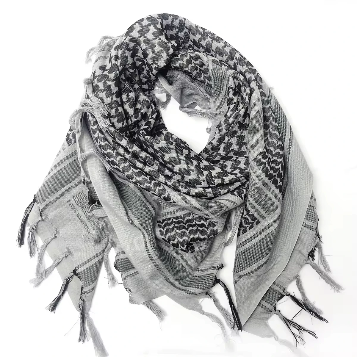 Custom Palestinian Cotton Fabric Silk Woman Men Keffiyeh Palestine Arab  Scarf Abaya Shemagh Kafiya Hijab Kuffiyeh