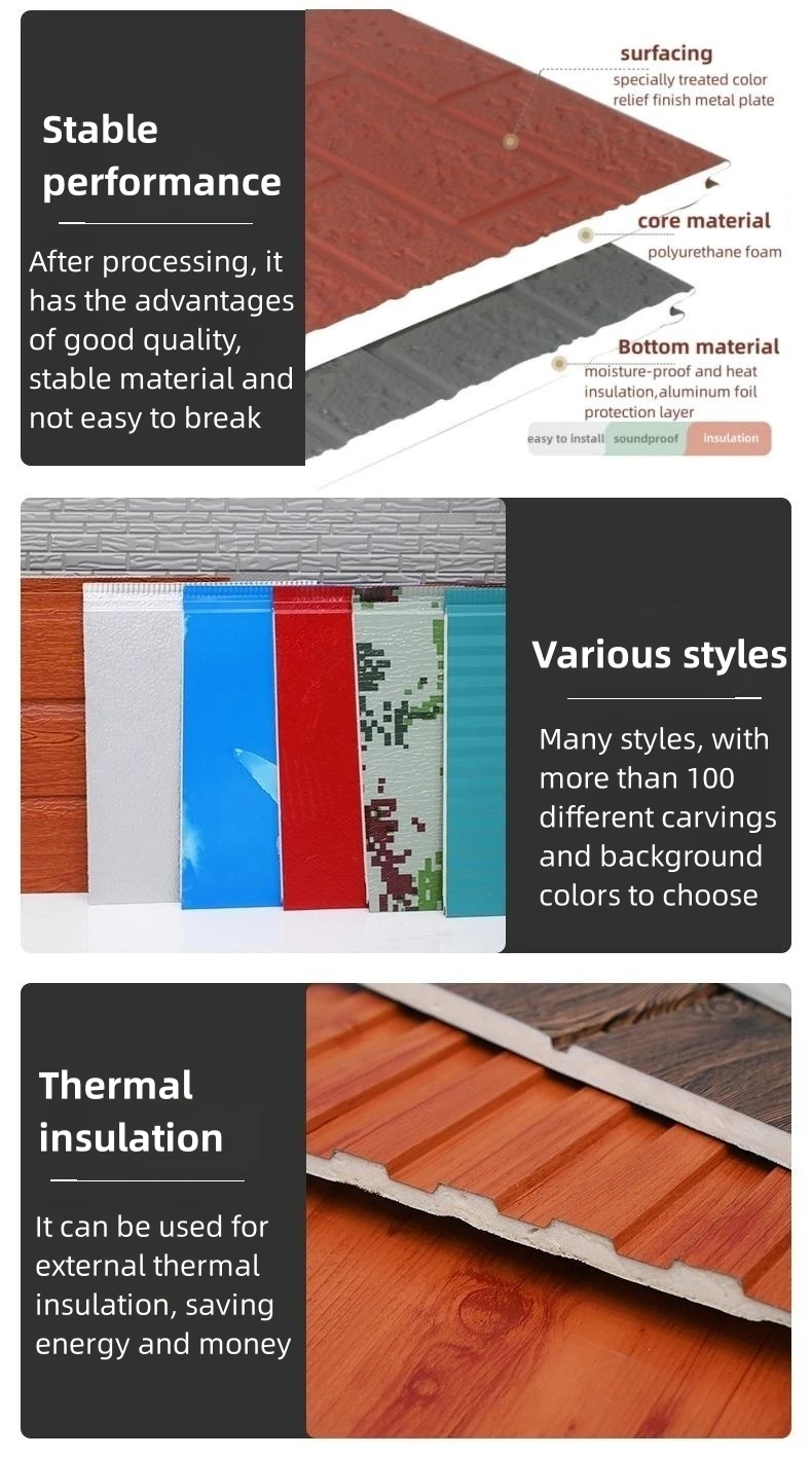 PU faux wood wall panels soundproof polyurethane foam sandwich panels insulated decoration caravan cladding manufacture