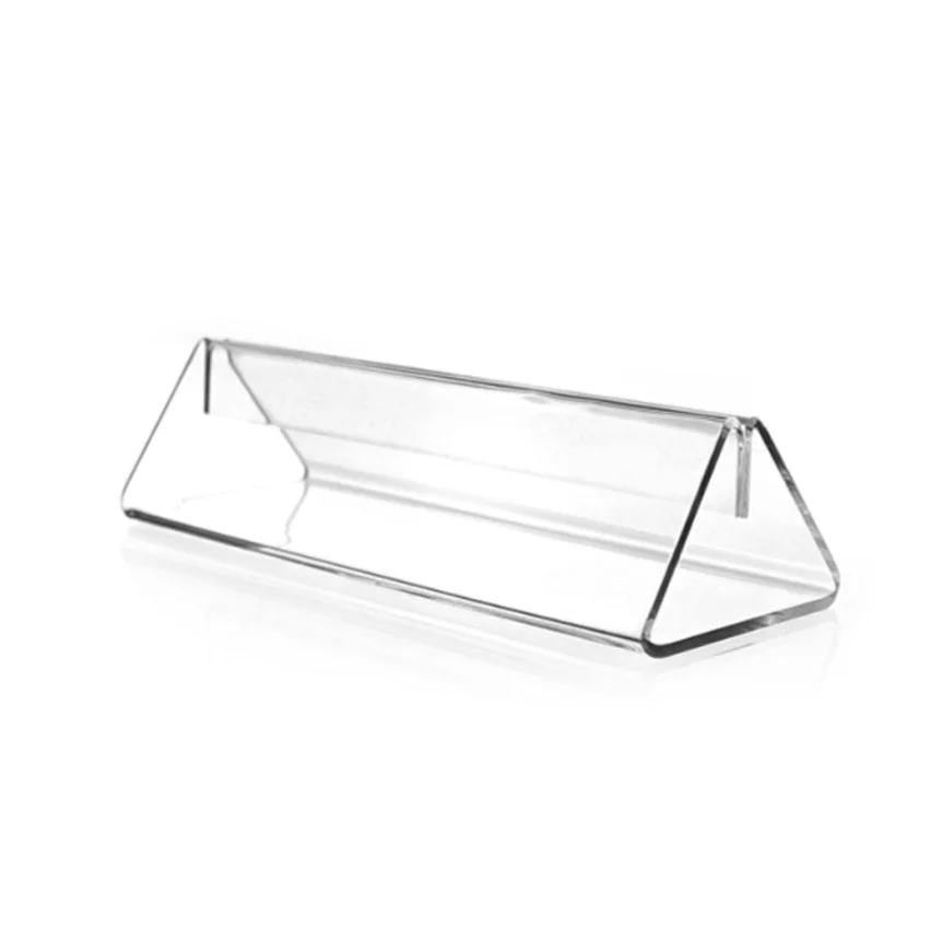 10 Porta Biglietti Da Visita Triangolari Dorati - Altezza 2,3 Cm In Metallo - Segnaposto Eleganti Per Matrimoni E Feste - 2