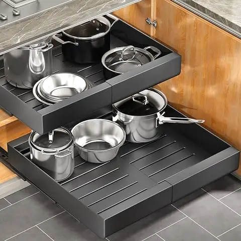 Extendable Kitchen Slide Out Sliding Under Sink Organizer Pull Out Cabinet Organizer Customize Carton Box Multifunction ISO ROHS