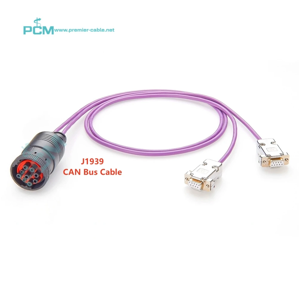 CAN Logger SAE J1939 9 Pin Type 1 Black to Dual DB9 Splitter Y Cable for CANBus Automotive Truck Bus Test Diagnostic