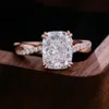 Bague en or rose 10K avec diamant de laboratoire