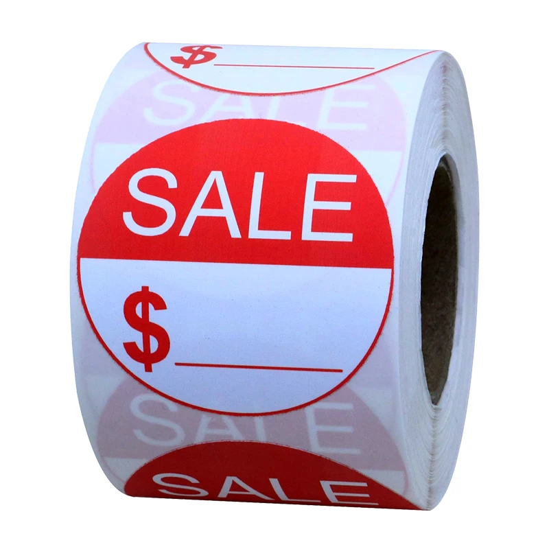  1000 PCS Garage Sale Price Labels Yard Sale Stickers 0.87  Inches Round Red Adhesive Discount Stickers Price Retail Stickers for  Retail Store : Office Products