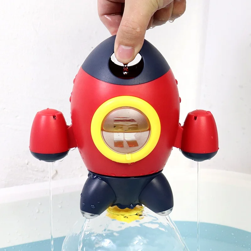 Wholesale Summer Bathroom Plastic Water Spray  Rocket Baby  Bath Toys for Kids