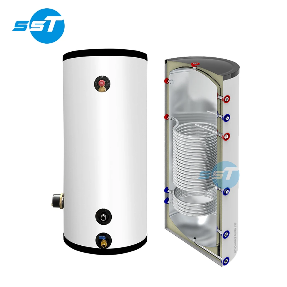 Tanque Multifuncional de Armazenamento de Água – 100 L e 200 L – Tanque de Água em Aço Inoxidável para Sistemas Domésticos de Água Fria e Quente