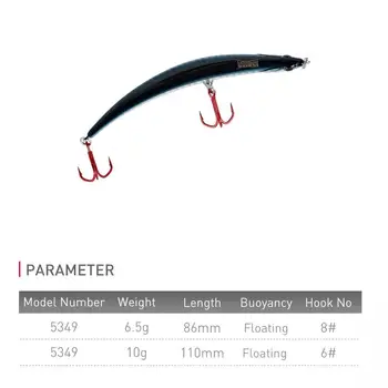 CHEERY PVC Bending Shape Dying Fish 110mm/10g 86mm/6.5g VMC Treble Hook Artificial Hard Bait Floating Pencil River Fishing Lure – Pencil – view 5