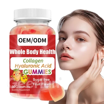 Sugar Free Brighten Skin Collagen Hyaluronic Acid Gummies Reduce Fine Lines And Wrinkles Collagen Gummy Candy