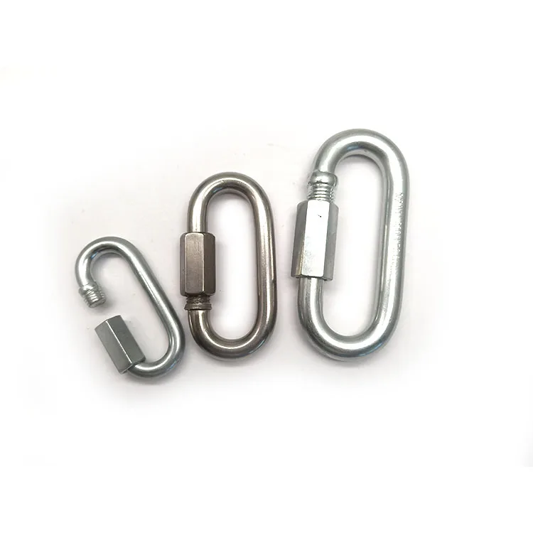 High Quality Chinese Made Zinc Plated 5MM-10MM Quick Link Screw Heavy Duty Oval Carabiner