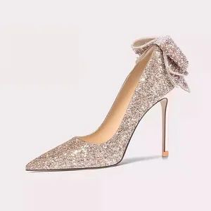 Crystal Pumps Stilettos Ladies High Heel Shoes Wedding Party Bridal Heels for Women