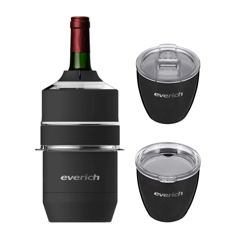 Wine Cooler Stainless Steel Double Wall Insulator for most 750 ml Bottles