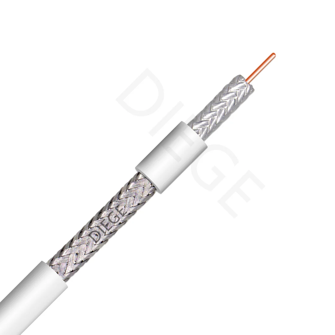 75ohm Quad Shielded Coax Cable Satellite Tv Rg6 Coaxial Wire Buy Rg6