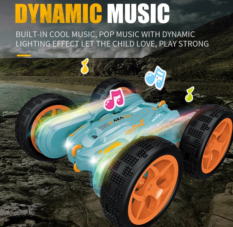 AiJH Flips RC Stunt Car 4WD 360 Rotating Electric Car Juguete Double  Sided RC Racing Car for Kids