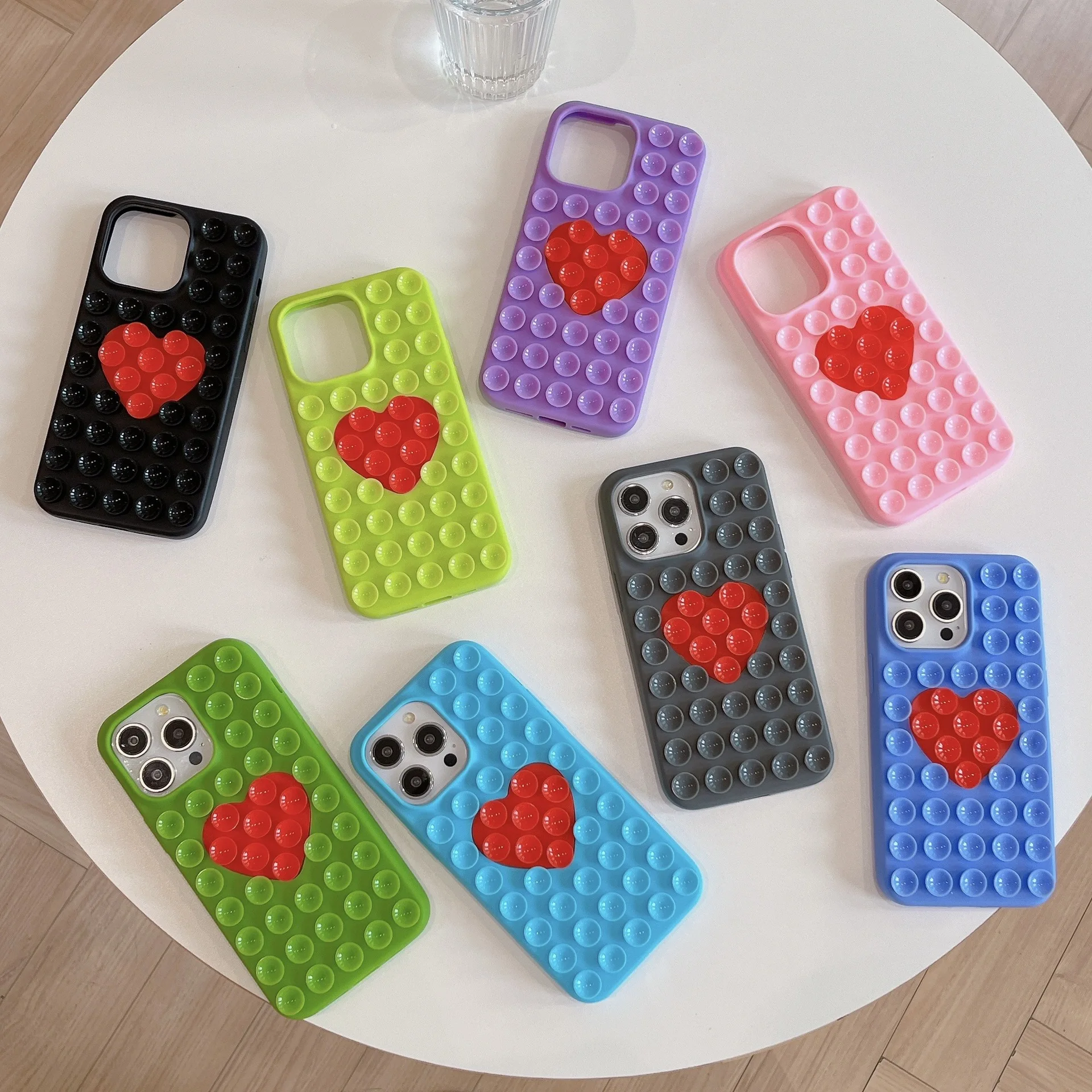 Soft Silicone Suction Cup Mobile Phone Case Cover For Iphone 15 14 13 12 11 Xr Xs Max Pro Plus details