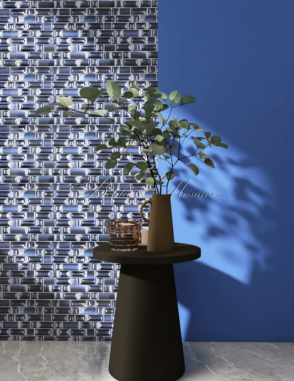 Enchanting Raised Surface Glass Mosaic Wall Tile Home Decor Covering