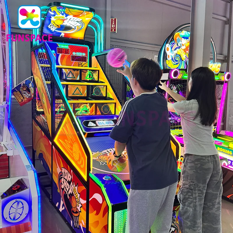 Funspace New Coin Operated Two Player Tic-tac-toe Shooting Game  Machine Arcade Game Hoop Basketball Arcade Game Machine