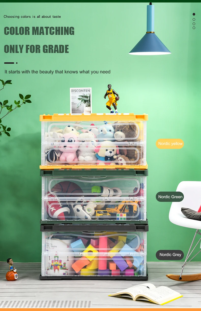 Large Clear Portable Foldable Clothes Toy Storage Box Collapsible