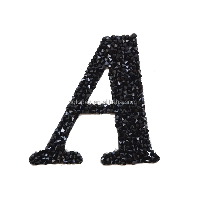 Free sample New arrival silicone logo heat transfer custom rhinestone greek letter patches for bags