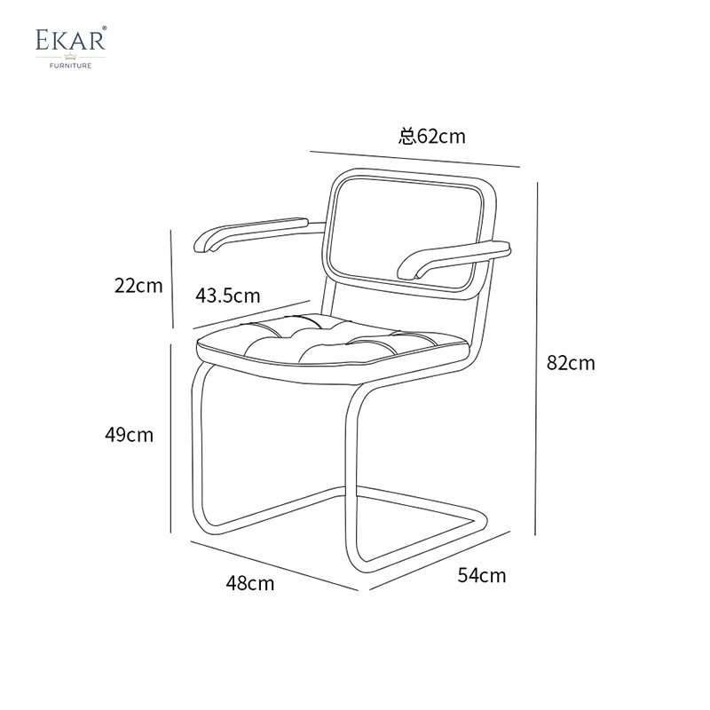 product new design ekar antique style cherry wood oiled leather dining chair-64