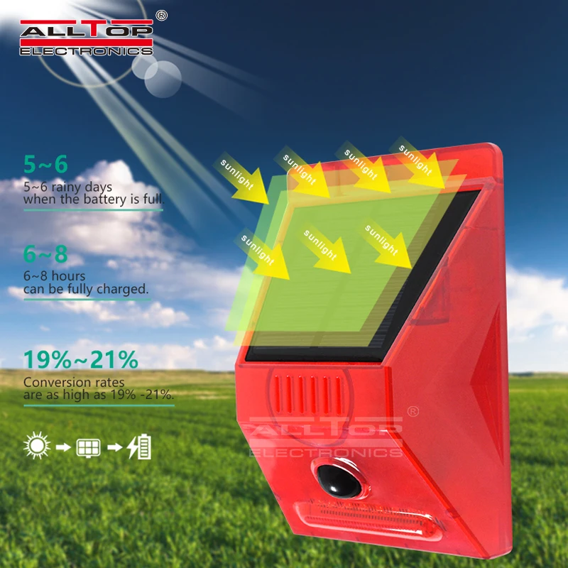 ALLTOP горячая Распродажа сотовый телефон дистанционное управление IP65 Водонепроницаемый 3 Вт наружный мигающий все в одном Солнечный светодиодный предупредительный
