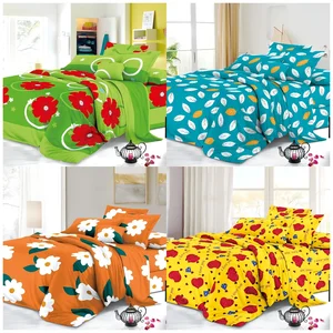 Africans Flowers Printing Soft and Breathable Polyester Bed Flat Sheet Set