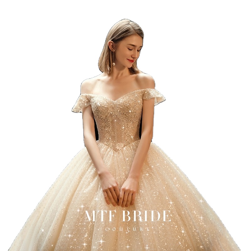 
 Новое поступление 2021, бальное платье в западном и Европейском стиле, роскошное светящееся свадебное платье  