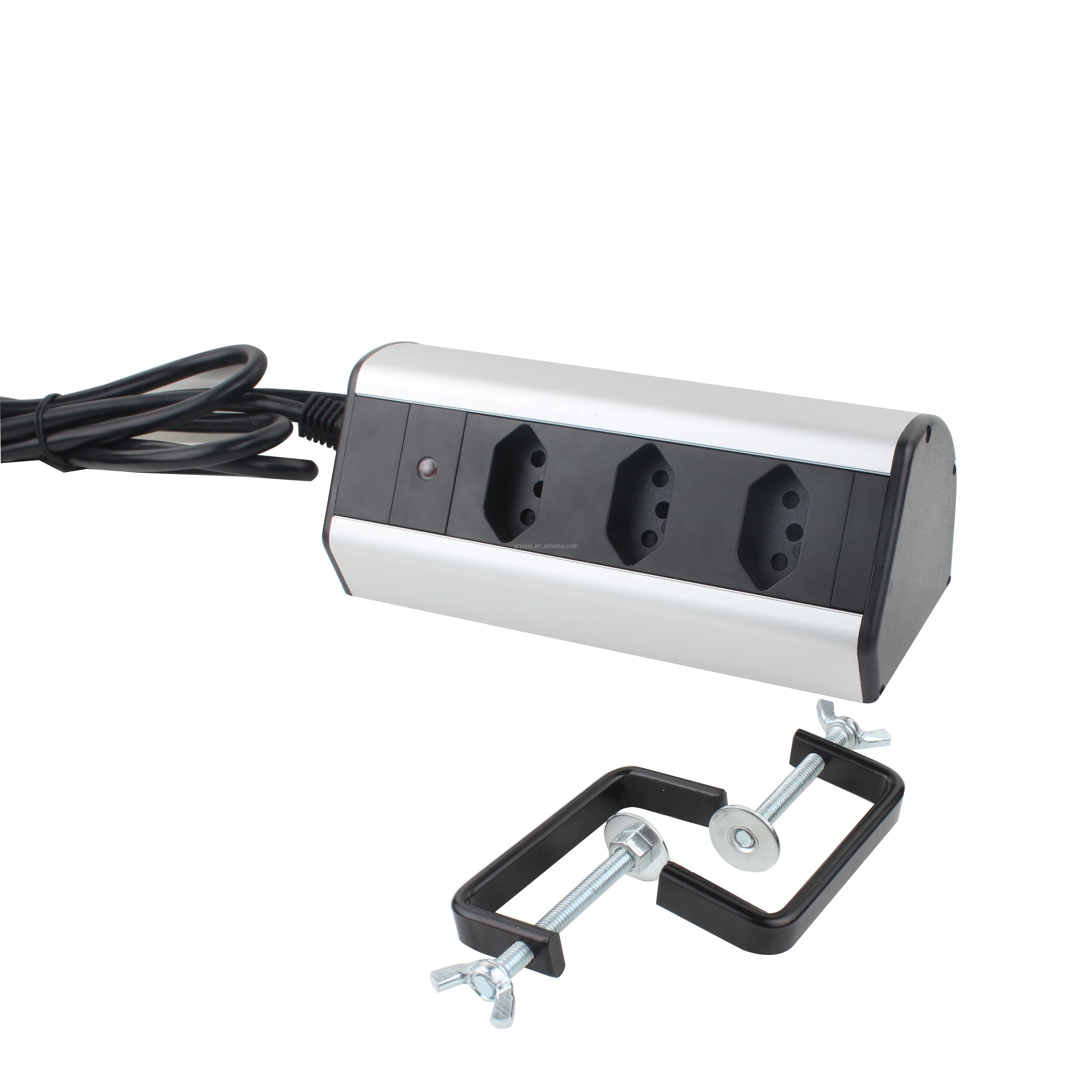 Custom Desktop Power Socket Extension Brazil Plug for Worktop Home and Office Torre De Tomada Retratil Com 3 Tomadas