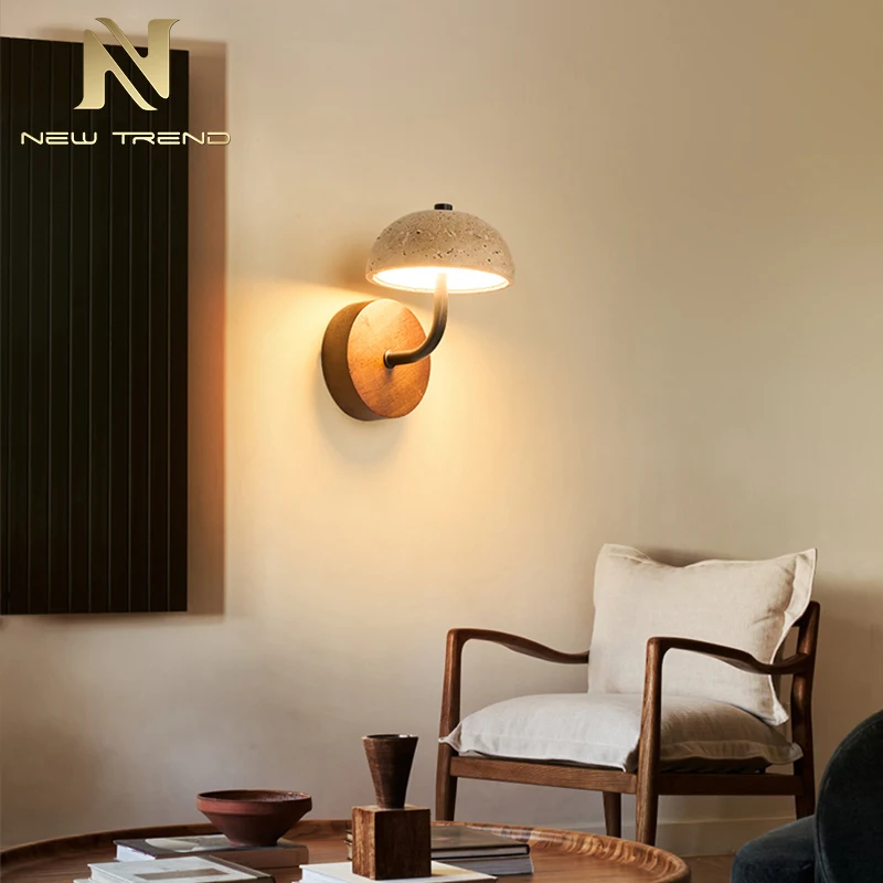 CPL-440 Modern Textured Plaster Wall Light – Minimalist Stone Effect Sconce for Living Room