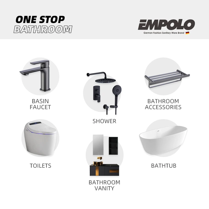 Empolo CUPC Toilets High Quality Glossy White Bathroom One Piece Toilet Bowl Luxury Wc Ceramic Sanitary Ware Accessories