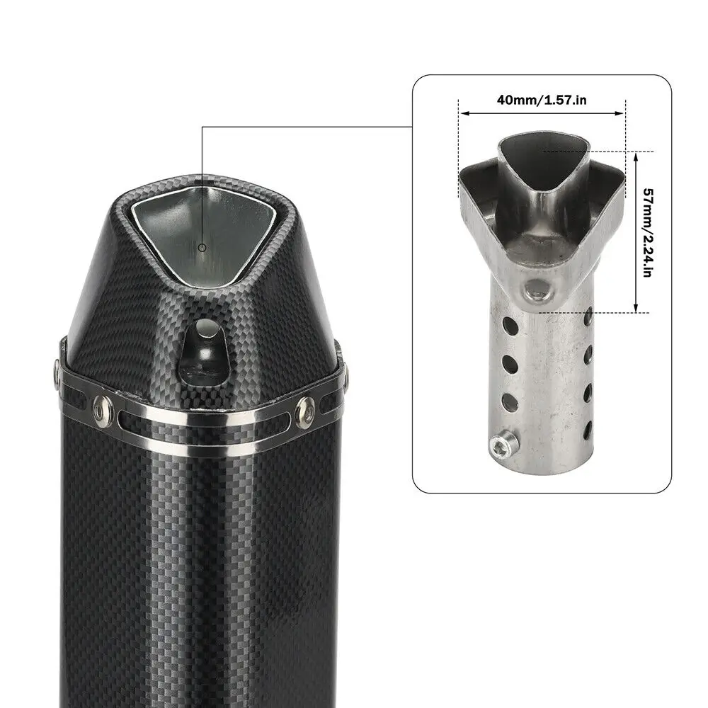 Труба выхлопной глушителя мотоцикла из углеродного волокна 250cc 350cc 600cc выхлопная труба для Nmax Tmax530 Msx125 GSR600