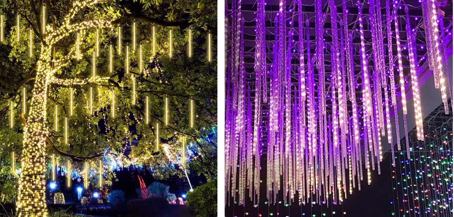 Holiday Lighting Christmas Rain Meteor Led Lamp 80cm Solar Meteor