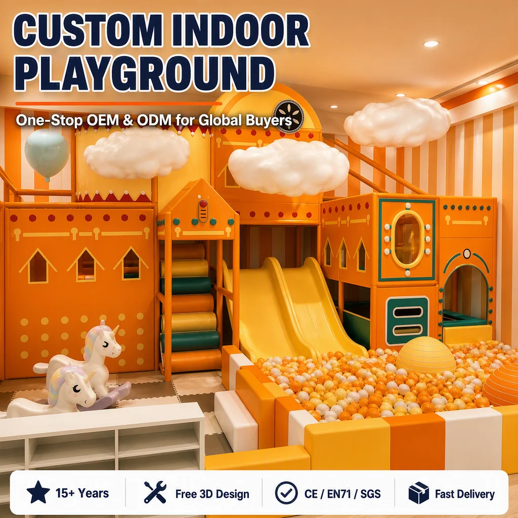Indoor Soft Play Equipment Kids Circus Castle Playground CE ASTM Certified Ball Pool Slide Climbing for Play Center OEM