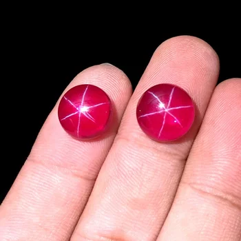 China 3A grade good quality round oval pear cabochon cut factory cheap price ruby star sapphire star gemstone for saleee