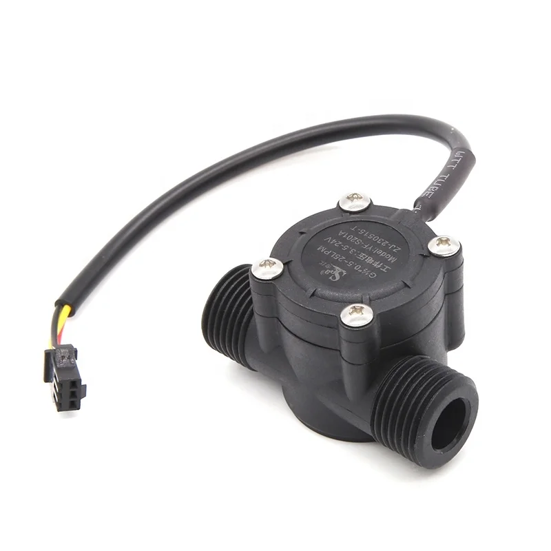 SEA Water Flow Sensor YF-S201A 1/2'' Port Waterproof 0.5-25LPM NPN Pulse Output Nylon Impeller Turbine